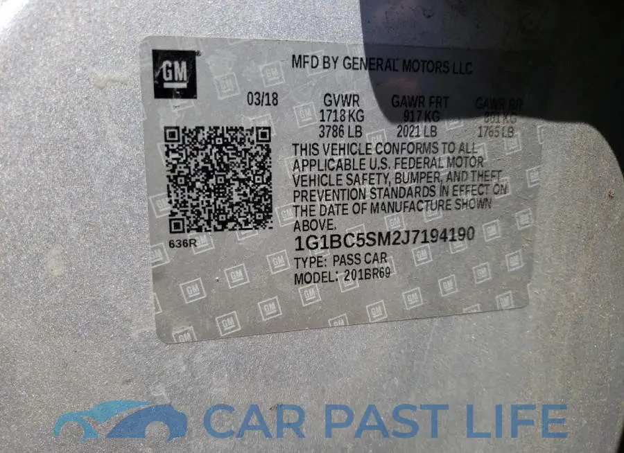 1G1BC5SM2J7194190# 12