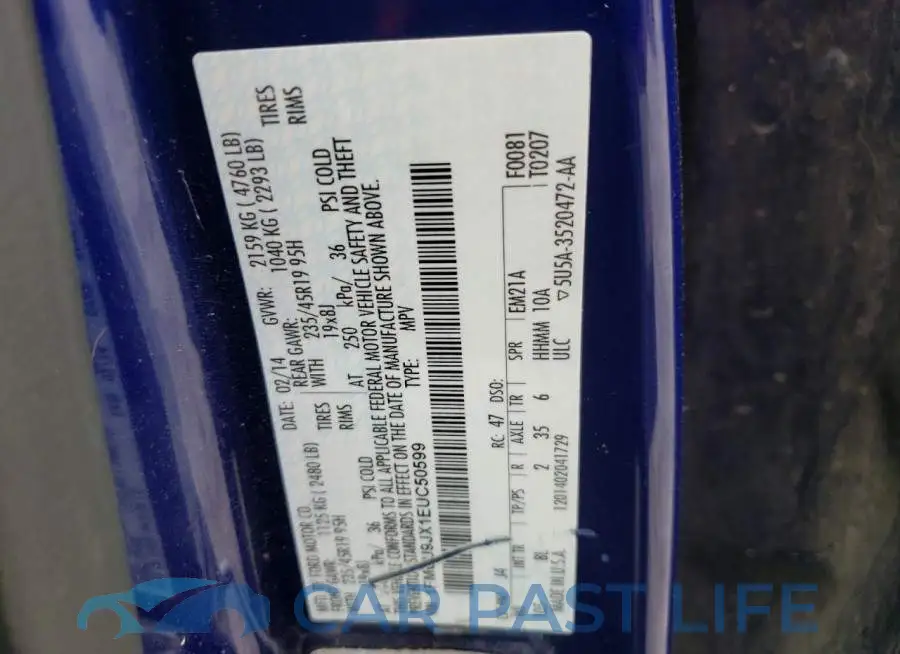 1FMCU9JX1EUC50599# 13