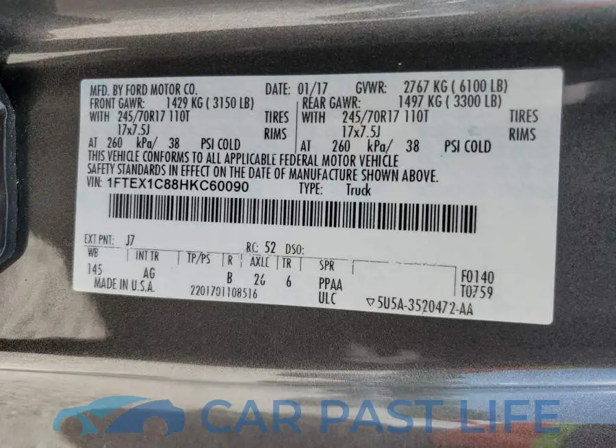 1FTEX1C88HKC60090# 12