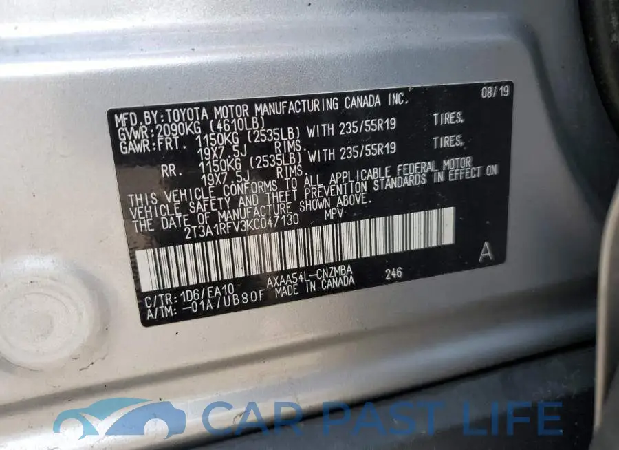 2T3A1RFV3KC047130# 13