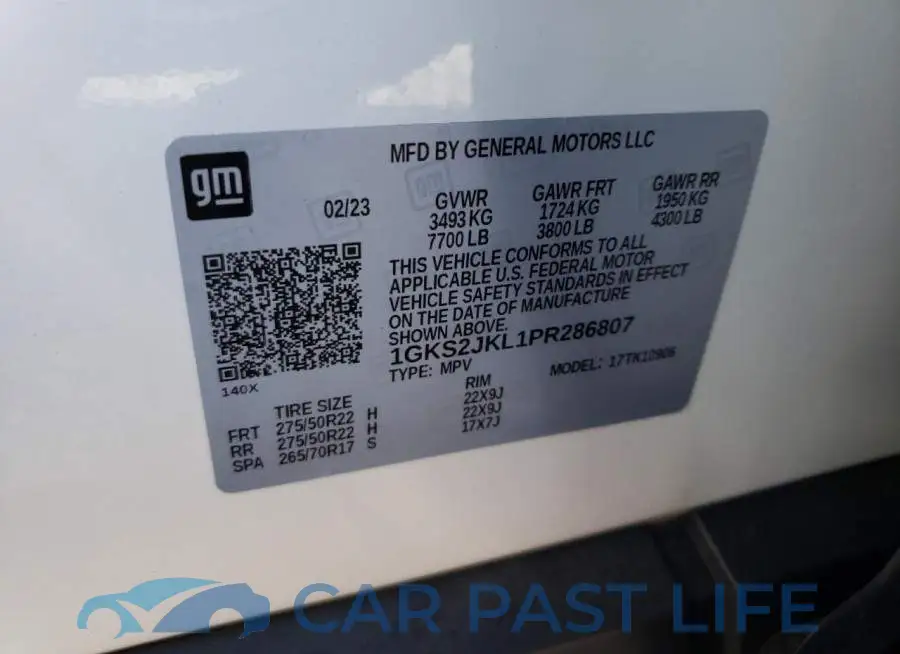 1GKS2JKL1PR286807# 14