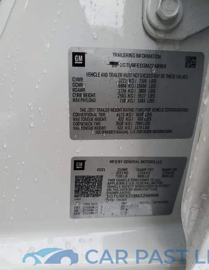 1GTU9FED3MZ248959# 12