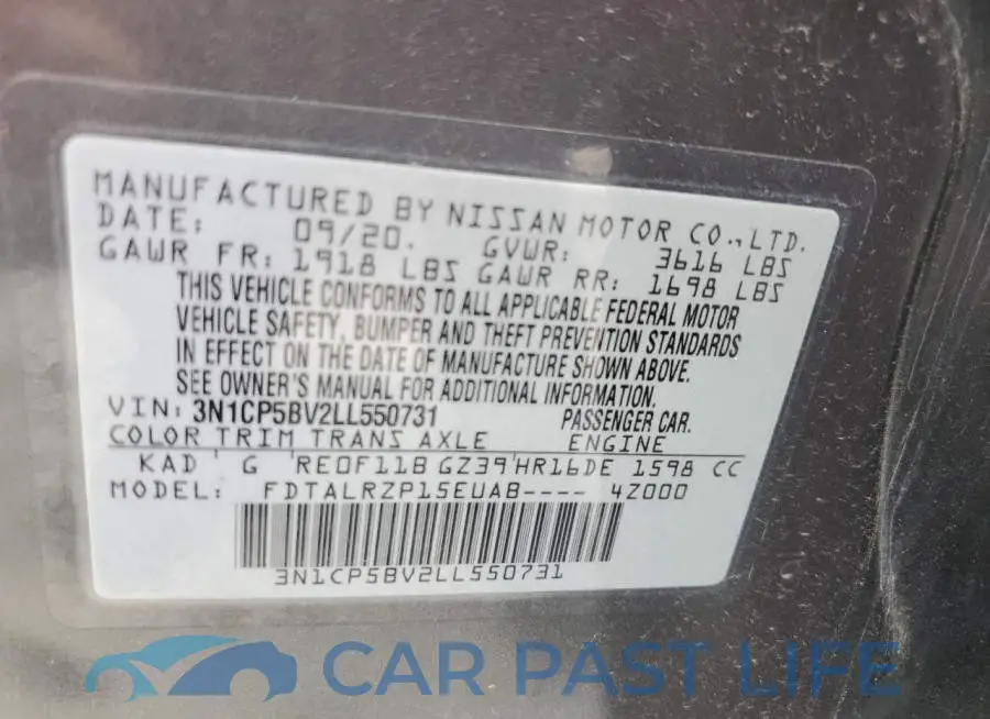 3N1CP5BV2LL550731# 13