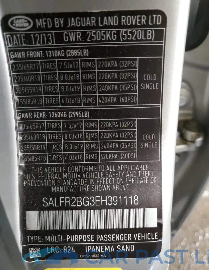 SALFR2BG3EH391118# 13