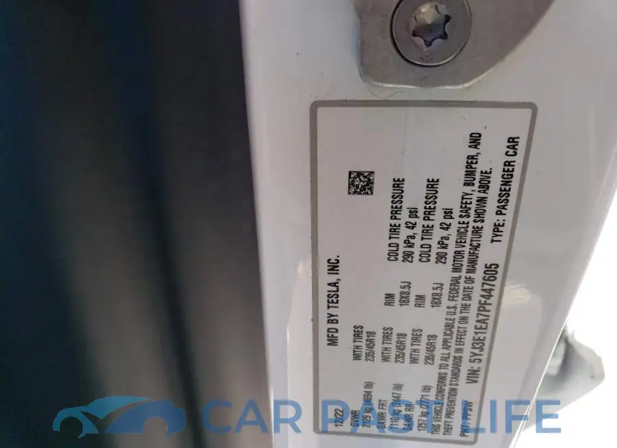 5YJ3E1EA7PF447605# 12