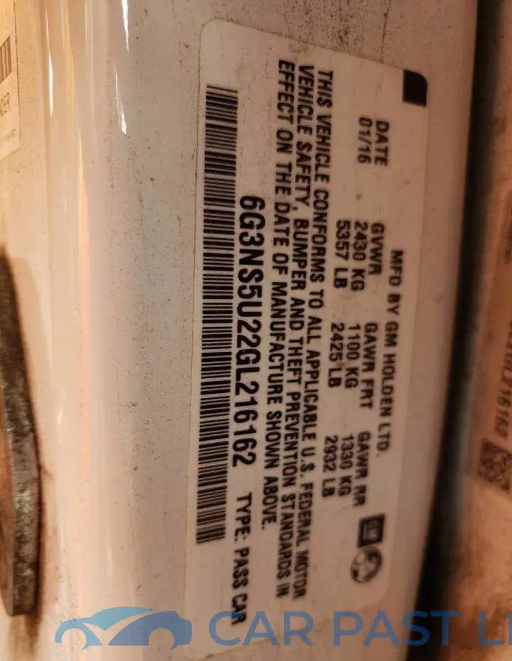 6G3NS5U22GL216162# 12