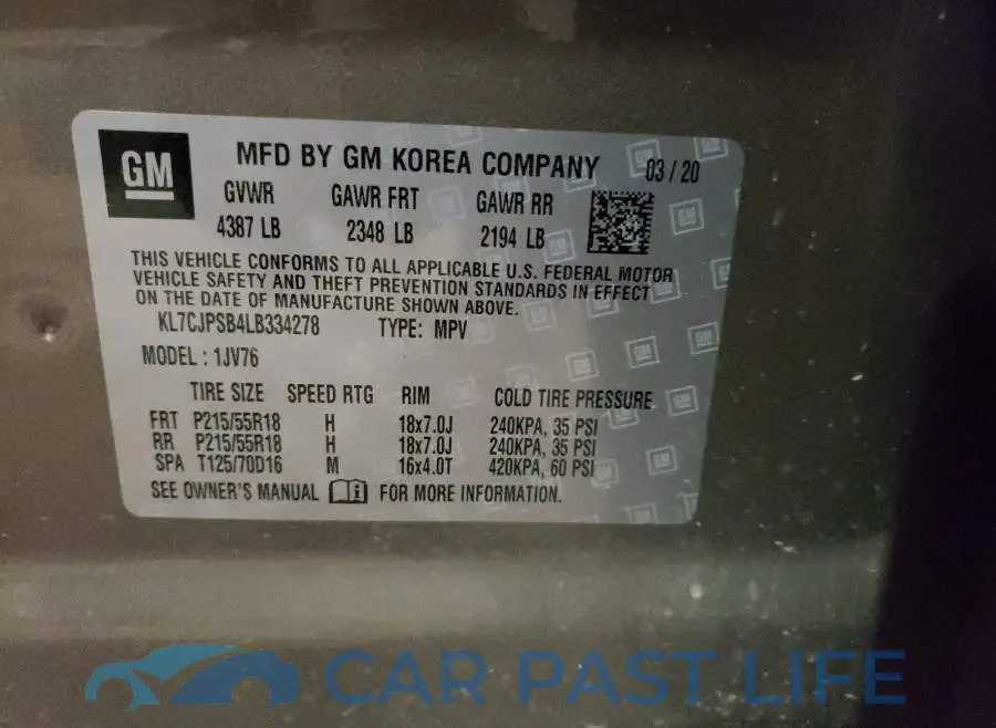 KL7CJPSB4LB334278# 10