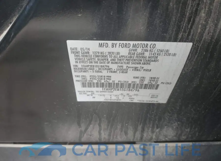 1FAHP2E81EG184796# 12