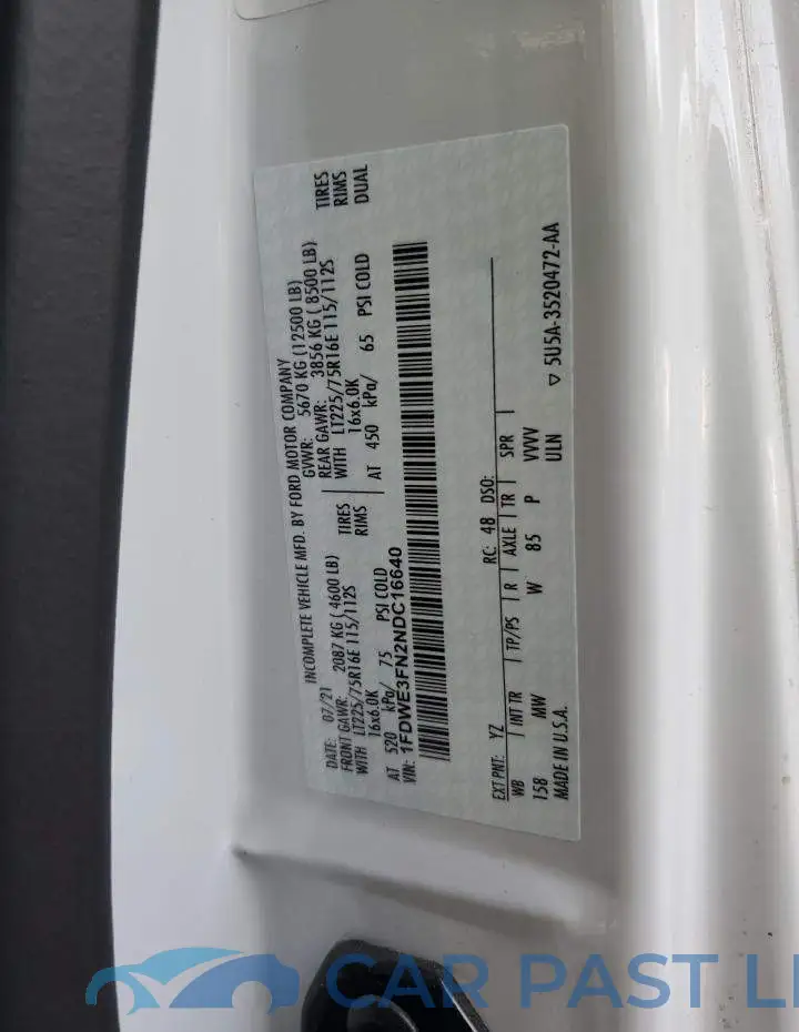 1FDWE3FN2NDC16640# 13