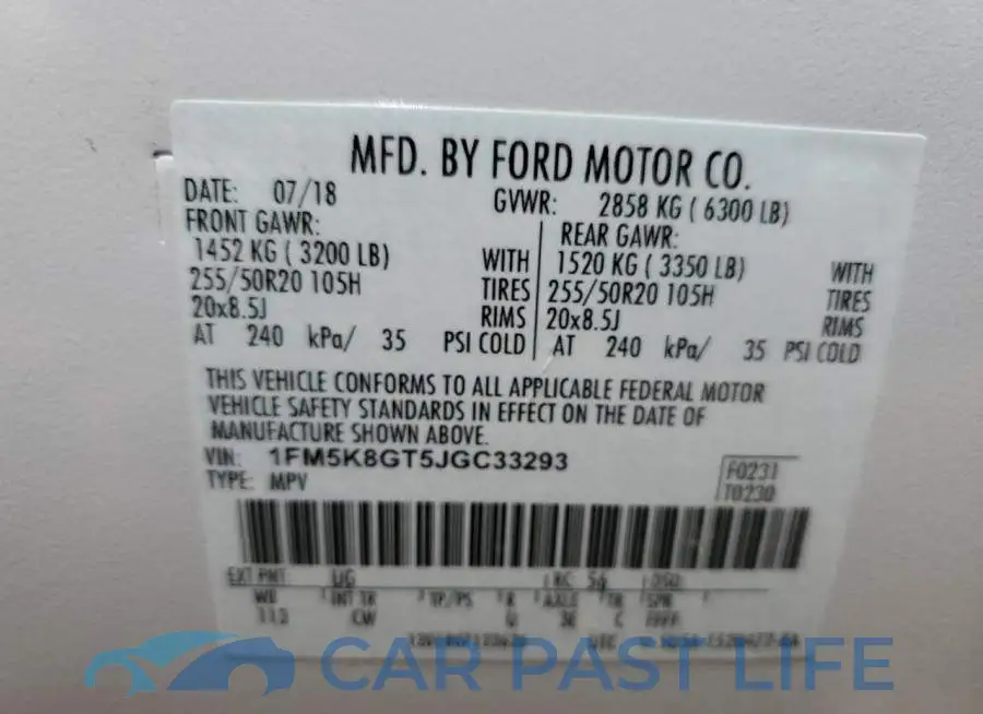 1FM5K8GT5JGC33293# 13