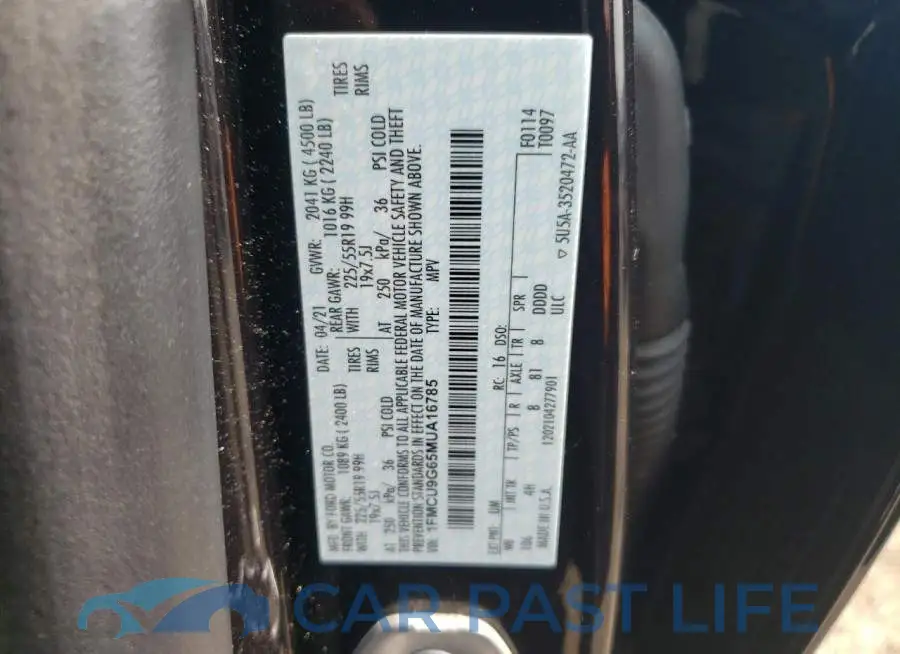 1FMCU9G65MUA16785# 13