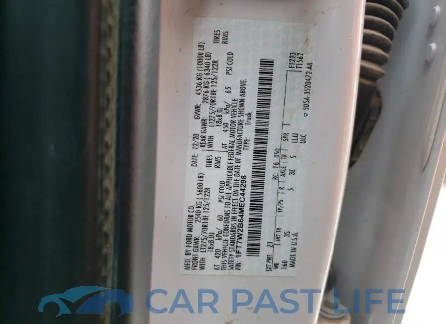 1FT7W2B64MEC44298# 12