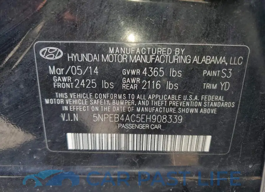 5NPEB4AC5EH908339# 13