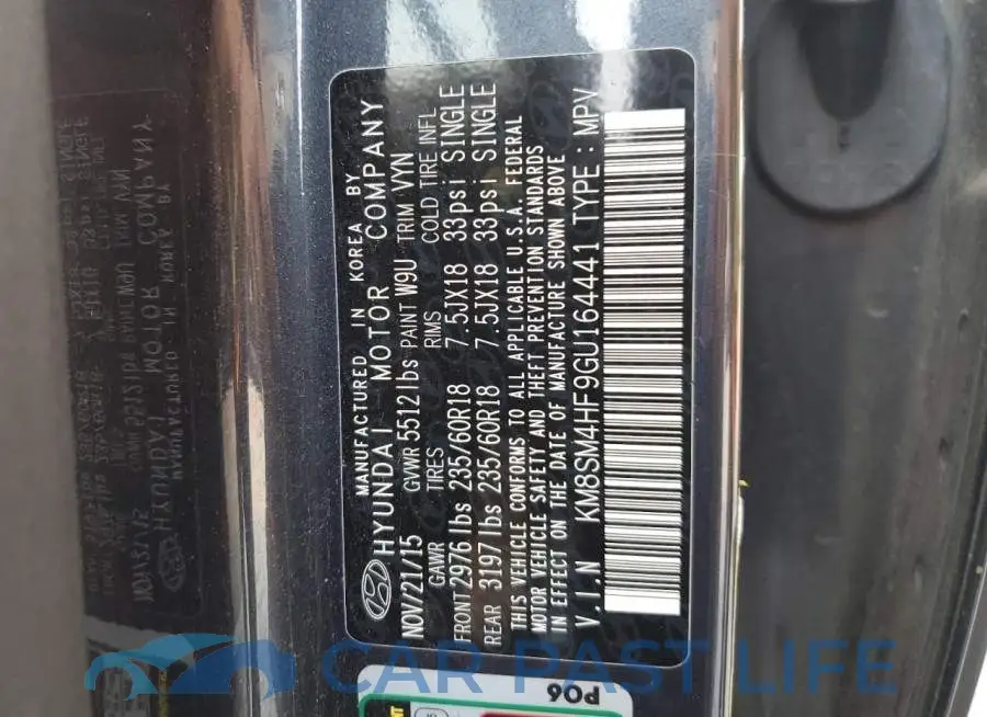 KM8SM4HF9GU164441# 13