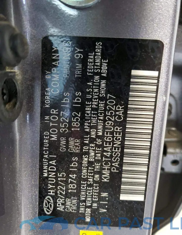 KMHCT4AE6FU925207# 12