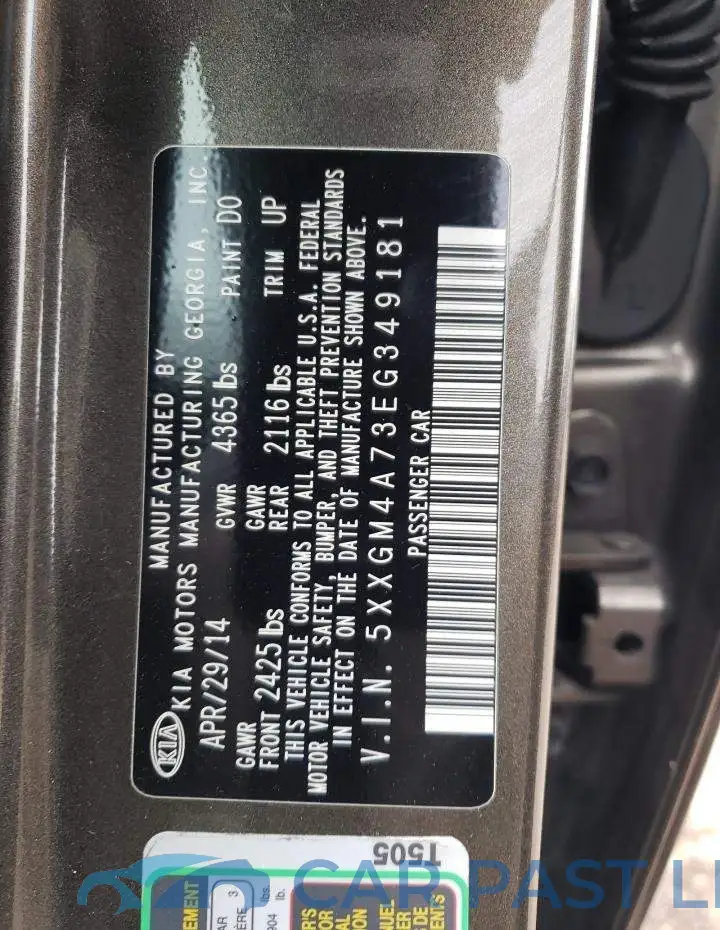5XXGM4A73EG349181# 12