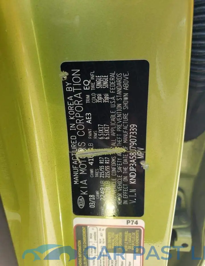 KNDJP3A58J7907339# 12