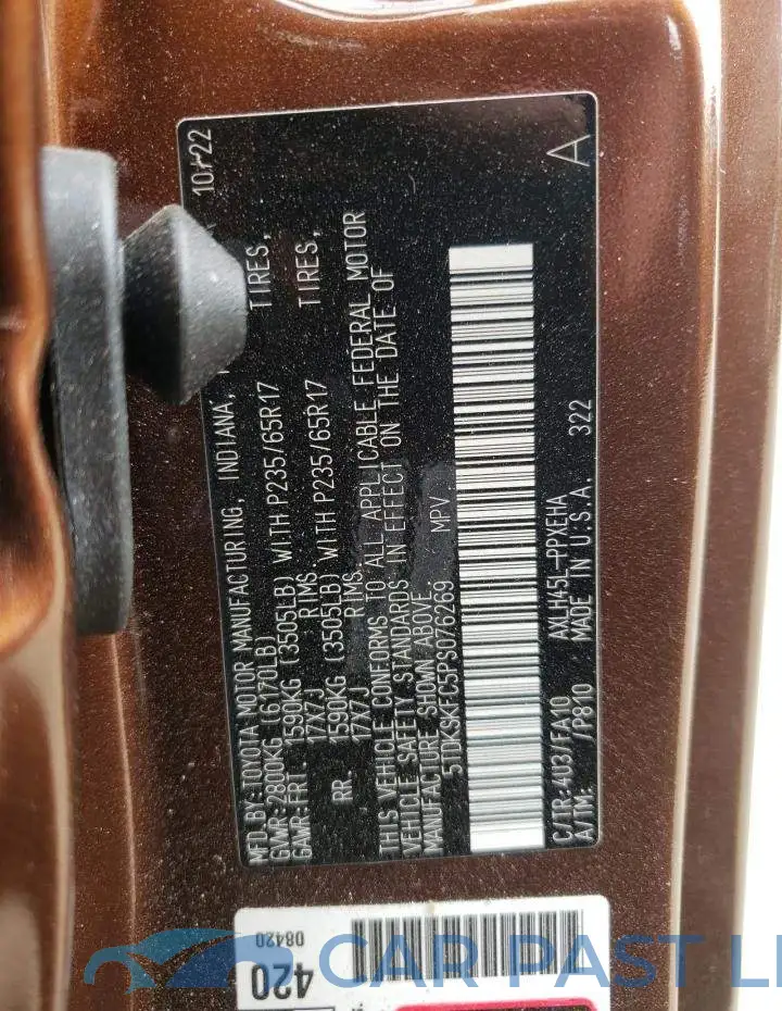 5TDKSKFC5PS076269# 13