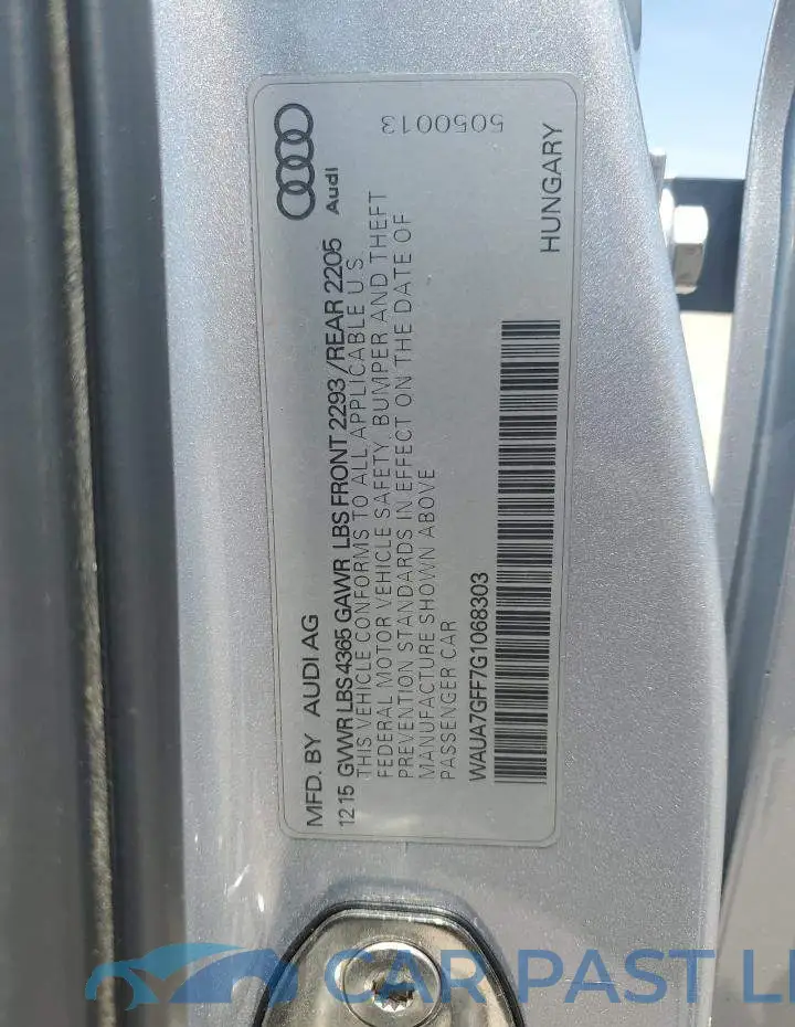 WAUA7GFF7G1068303# 12