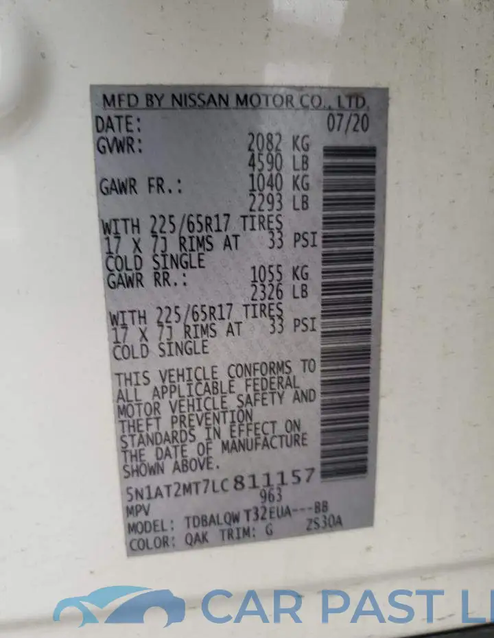 5N1AT2MT7LC811157# 14