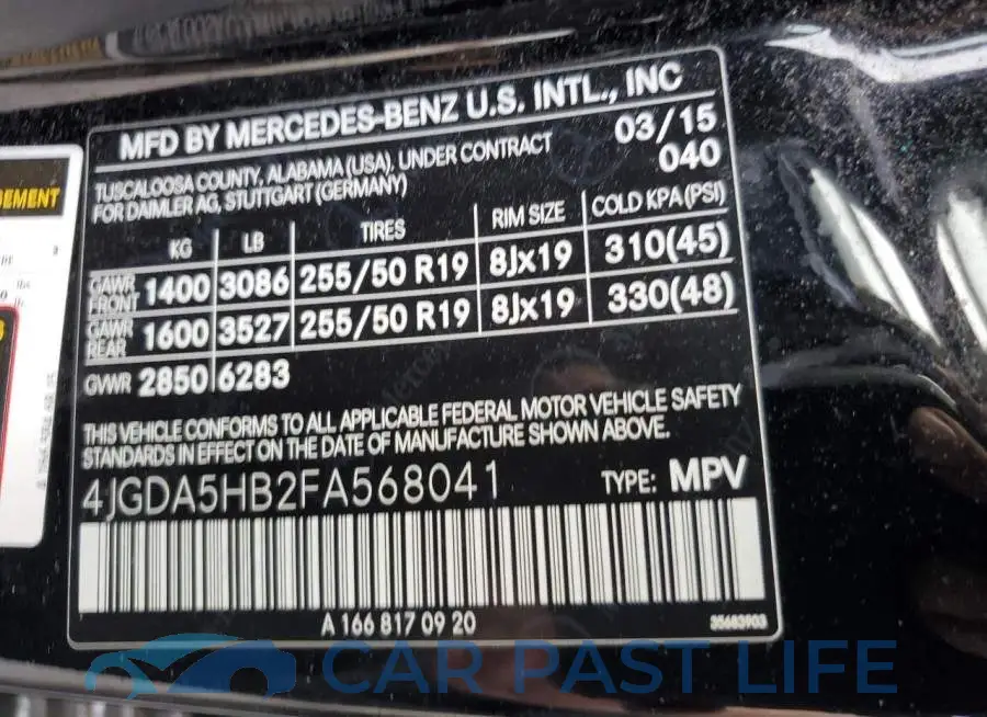 4JGDA5HB2FA568041# 12