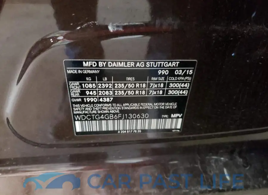 WDCTG4GB6FJ130630# 14