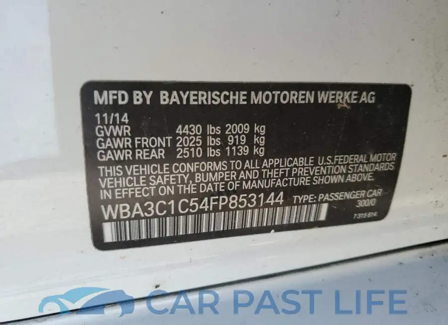 WBA3C1C54FP853144# 12