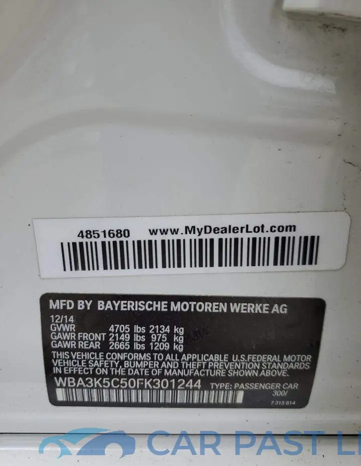 WBA3K5C50FK301244# 12
