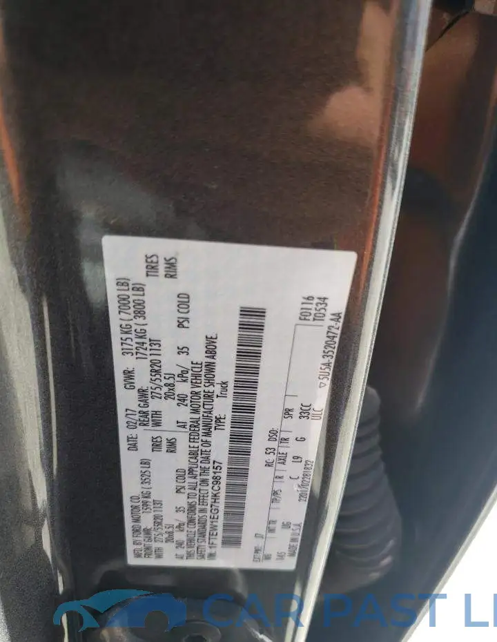 1FTEW1EG7HKC98157# 12