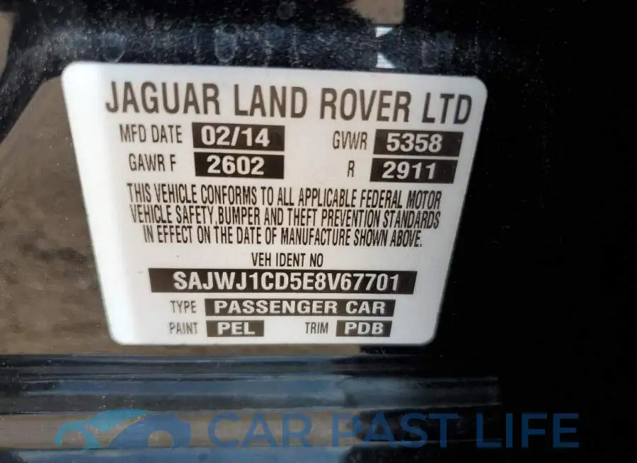 SAJWJ1CD5E8V67701# 12