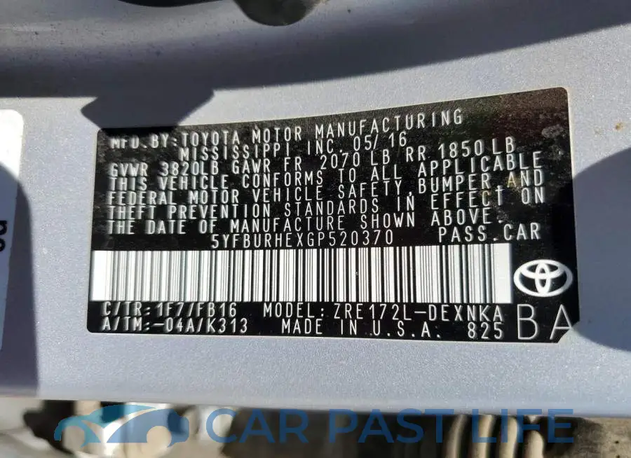 5YFBURHEXGP520370# 13
