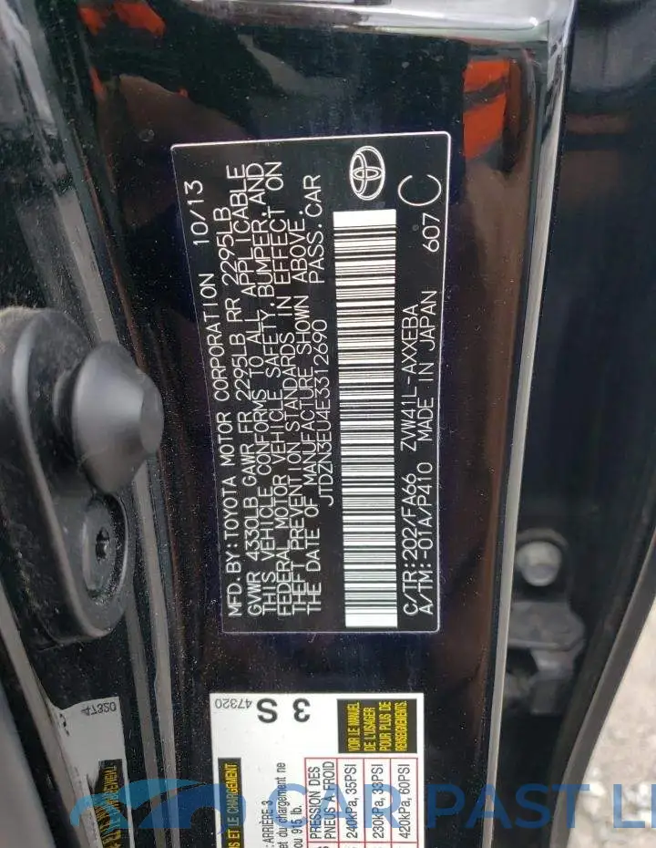 JTDZN3EU4E3312690# 12