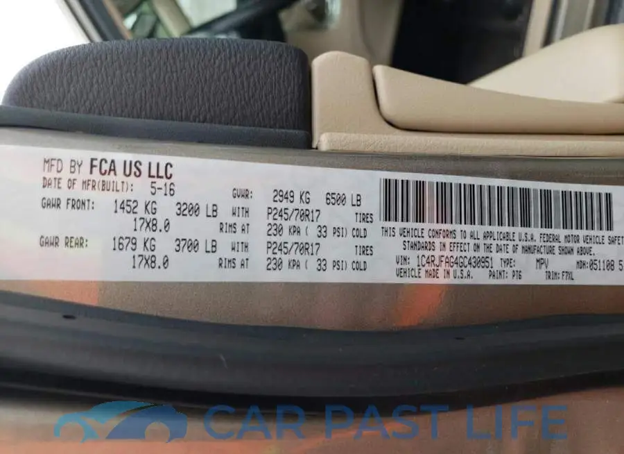 1C4RJFAG4GC430951# 12