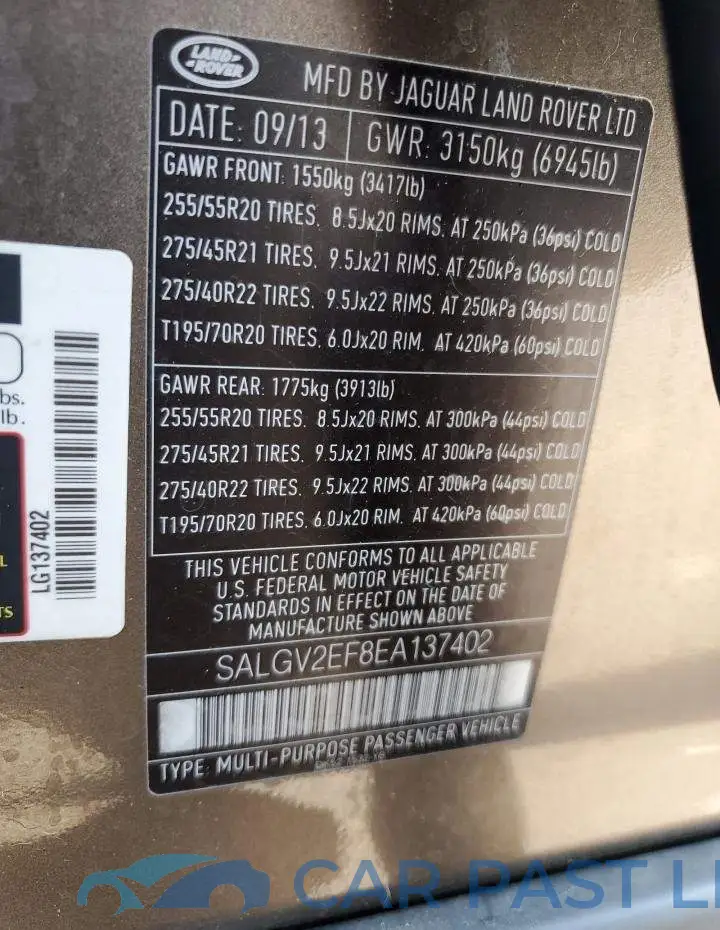 SALGV2EF8EA137402# 12
