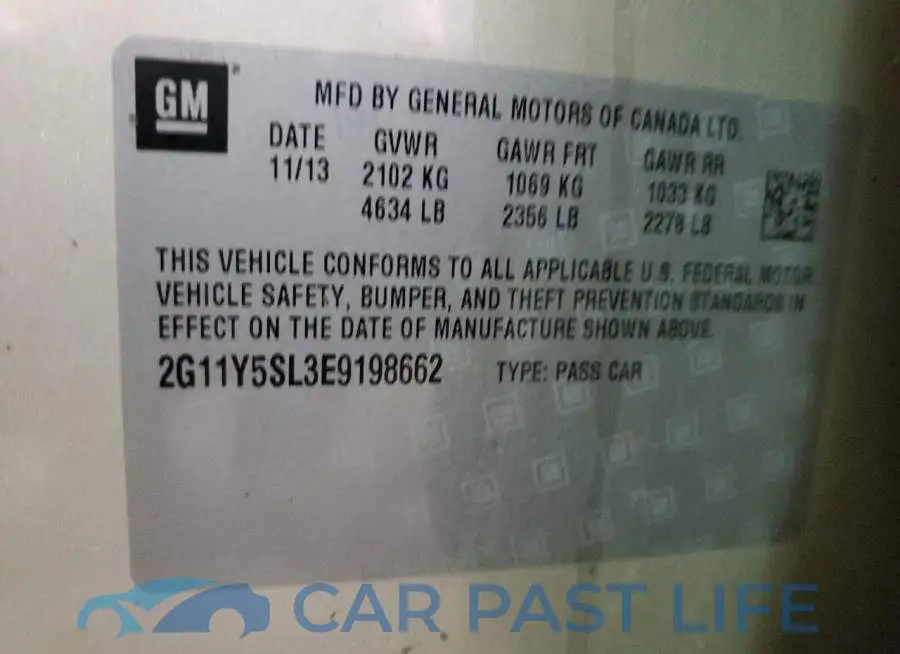 2G11Y5SL3E9198662# 13