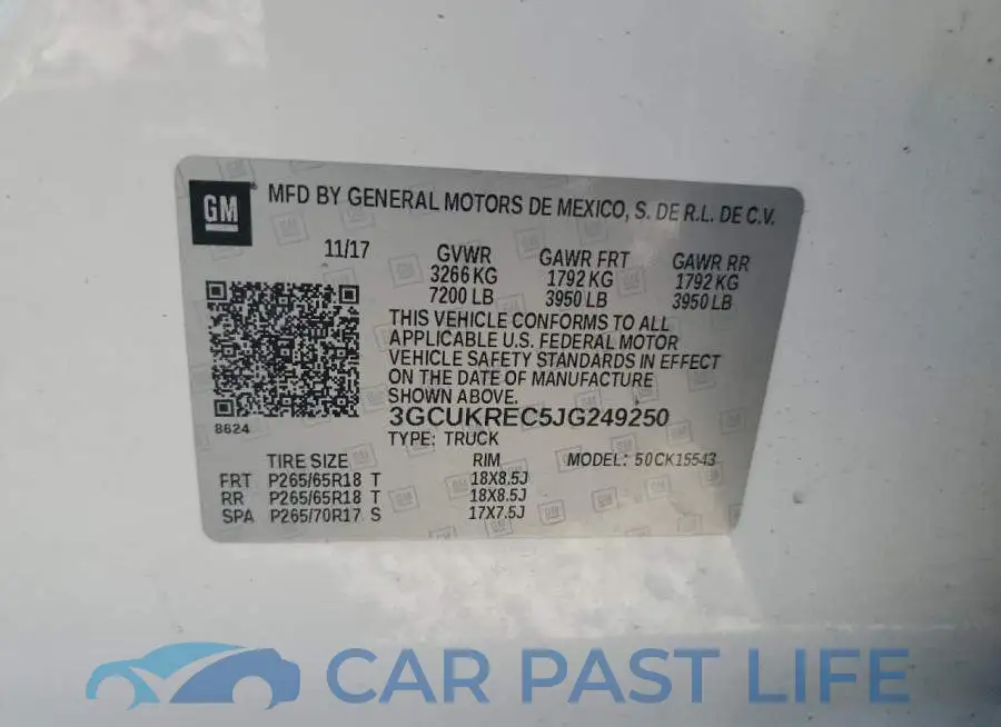 3GCUKREC5JG249250# 12