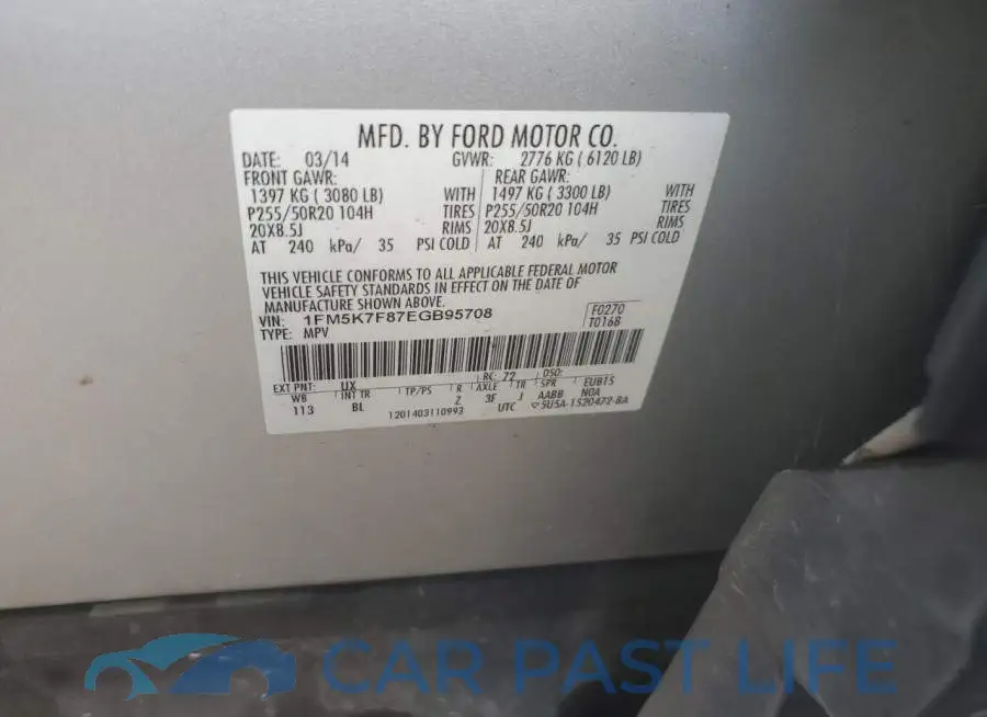 1FM5K7F87EGB95708# 13