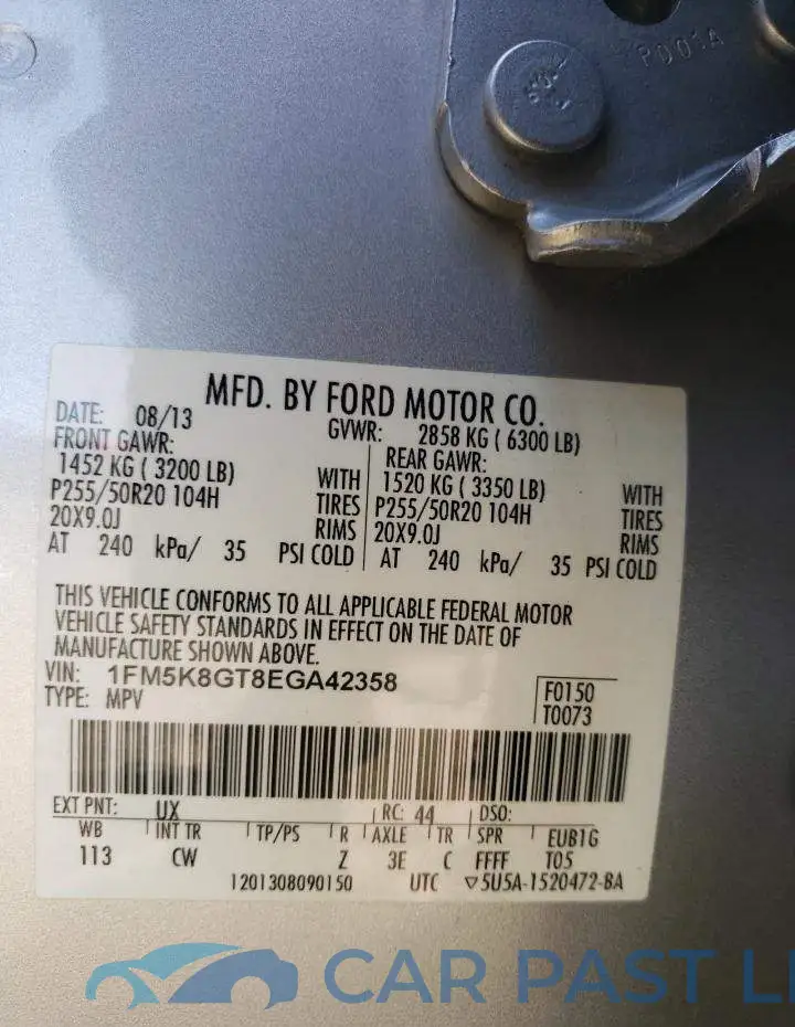 1FM5K8GT8EGA42358# 13