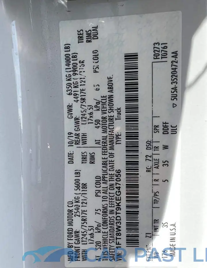 1FT8W3DT9KEG47056# 10