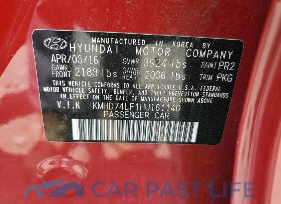 KMHD74LF1HU161140# 12