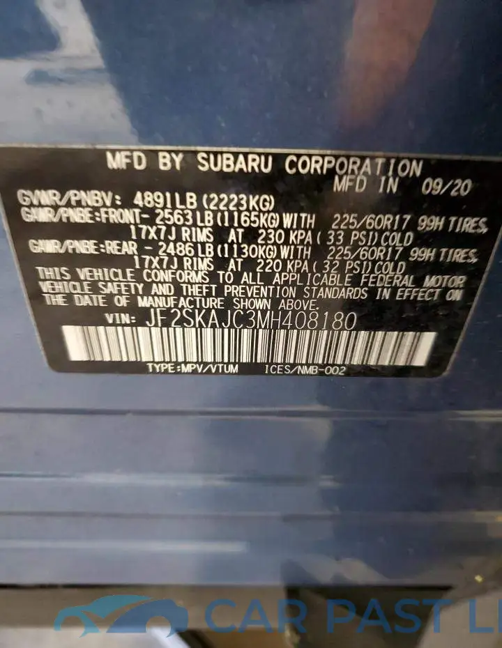 JF2SKAJC3MH408180# 13