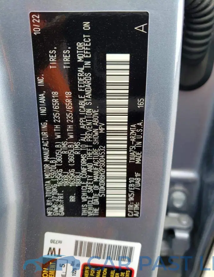 5TDKDRBH2PS004532# 12