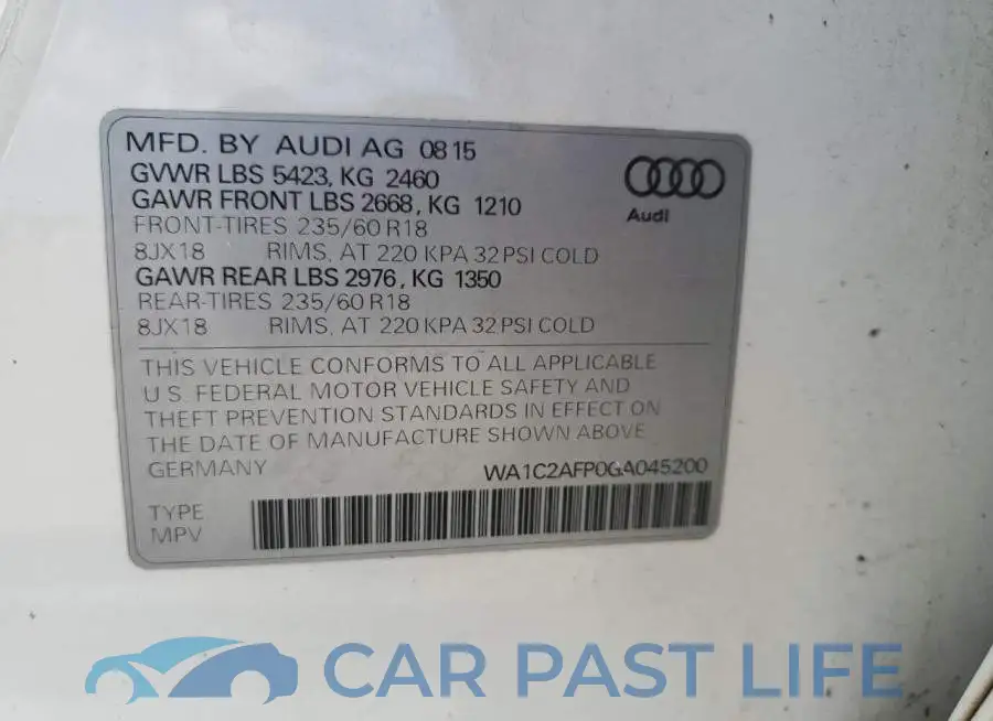 WA1C2AFP0GA045200# 12