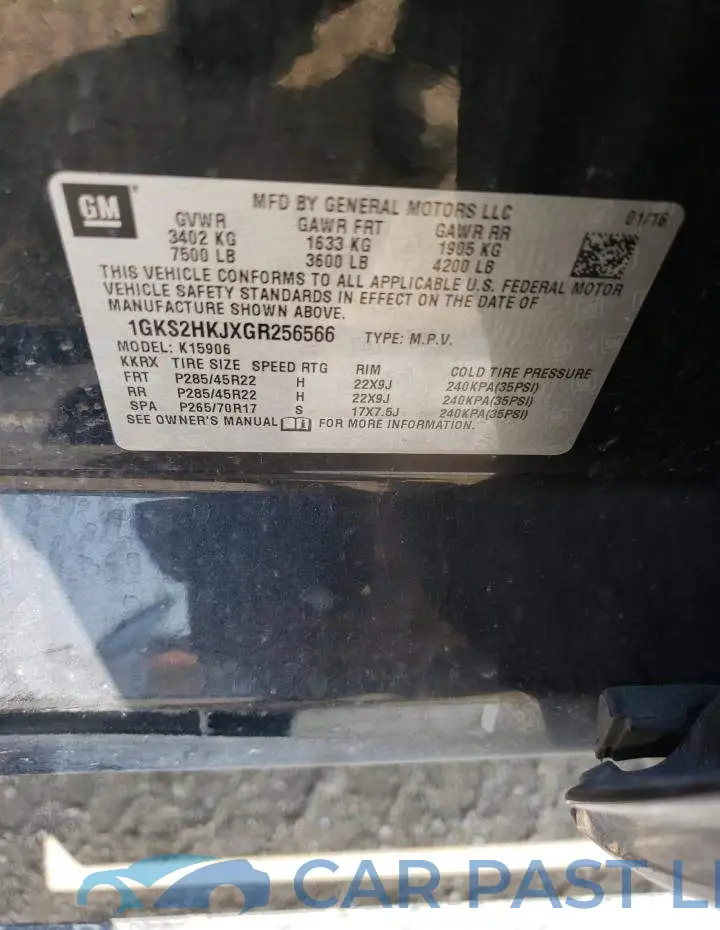 1GKS2HKJXGR256566# 13