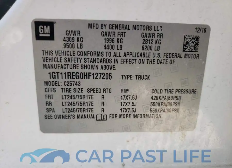 1GT11REG0HF127206# 12