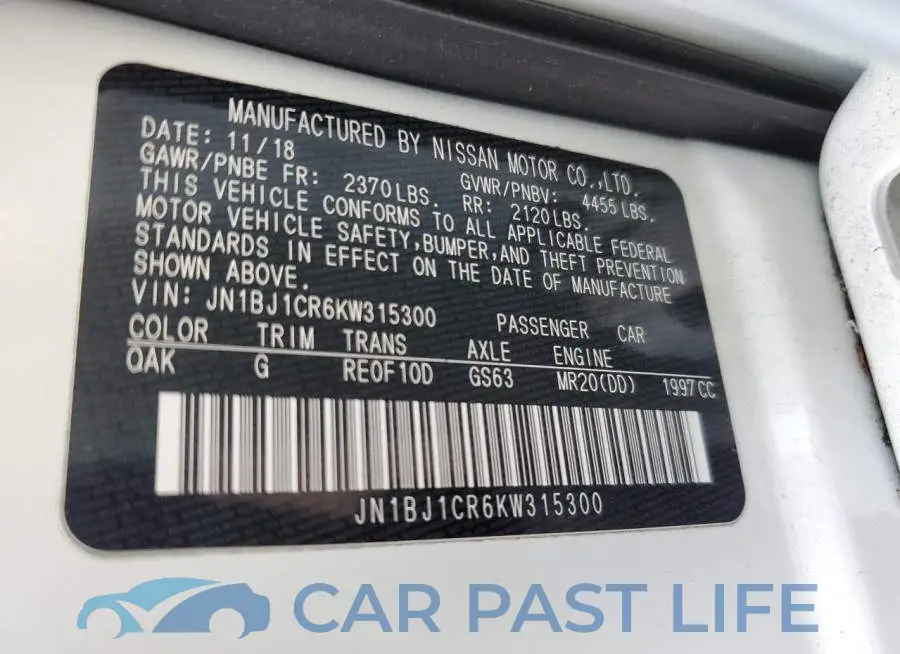 JN1BJ1CR6KW315300# 13