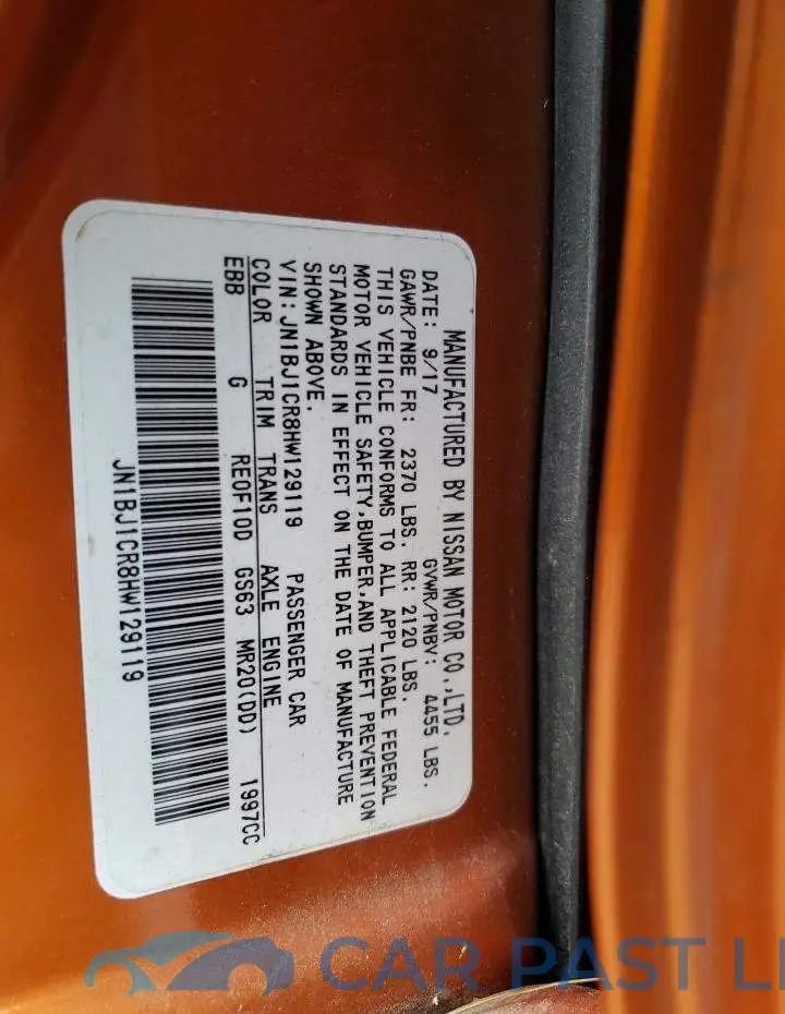 JN1BJ1CR8HW129119# 14