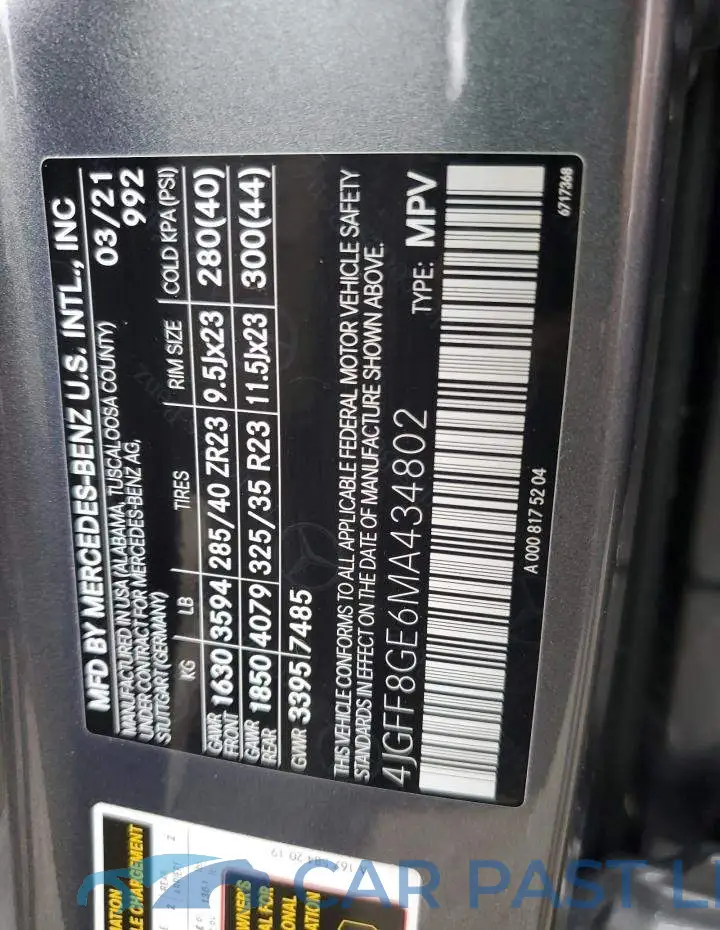 4JGFF8GE6MA434802# 13