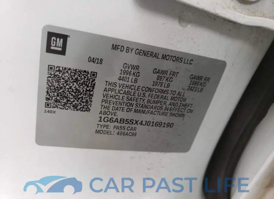 1G6AB5SX4J0169190# 12
