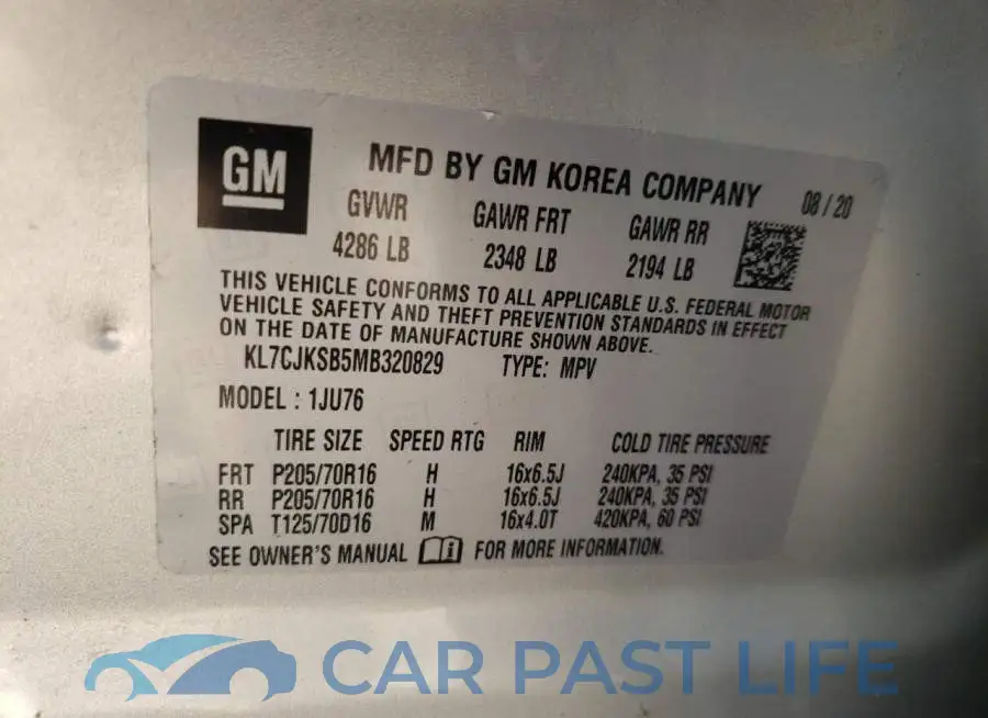 KL7CJKSB5MB320829# 12